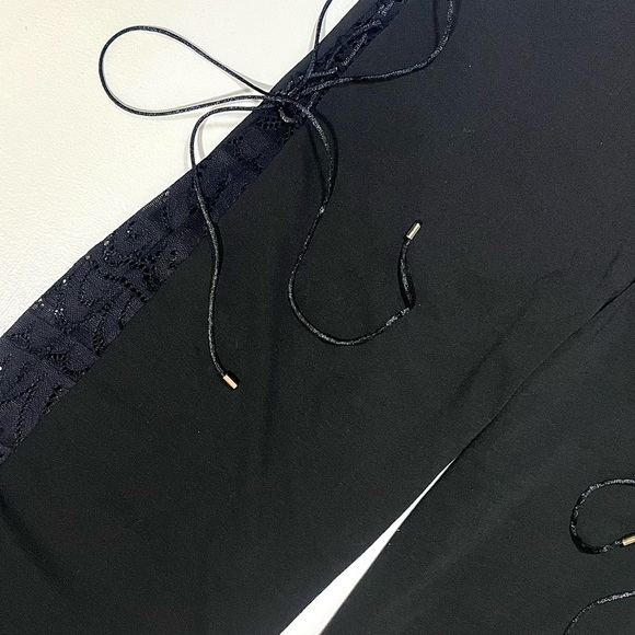 Sexy boutique Wide bell bottom flare lace panel tie-up bell bottoms size M/L - Picture 6 of 16